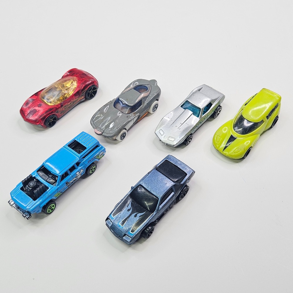 Hot Wheels Toy Cars Kids O/S Multicolor Diecast Corvette Phastasm Lot of 6